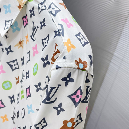 LV LONG-SLEEVED SHIRT IN WHITE MONOGRAM COTTON 238801