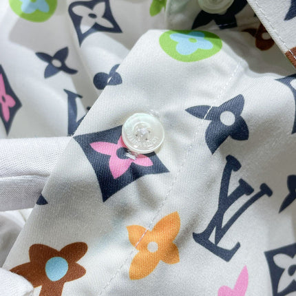 LV LONG-SLEEVED SHIRT IN WHITE MONOGRAM COTTON 238801