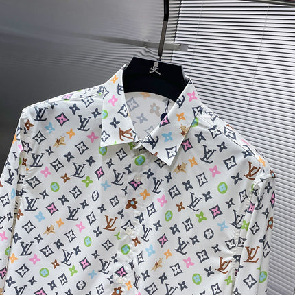 LV LONG-SLEEVED SHIRT IN WHITE MONOGRAM COTTON 238801