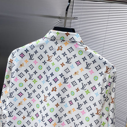 LV LONG-SLEEVED SHIRT IN WHITE MONOGRAM COTTON 238801