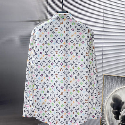 LV LONG-SLEEVED SHIRT IN WHITE MONOGRAM COTTON 238801