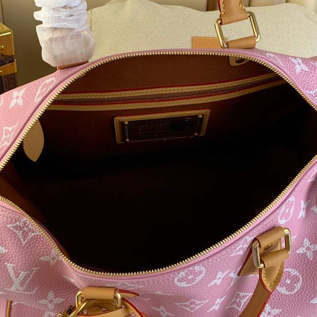 SPEEDY P9 BANDOULIÈRE 40 IN FLAMINGO PINK MONOGRAM CALFSKIN