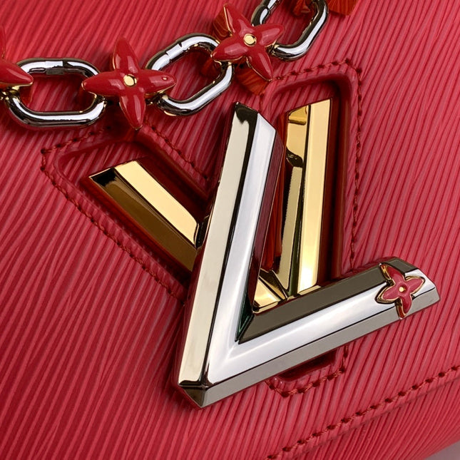TWIST PM 19 IN RED EPI LEATHER GOLD AND SILVER HARDWARE