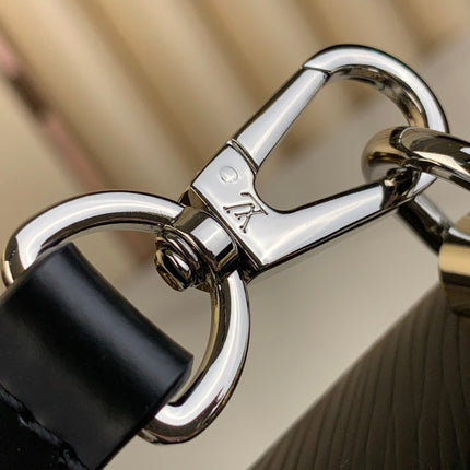 TWIST MM 23 IN BLACK EPI LEATHER GOLD AND SILVER HARDWARE