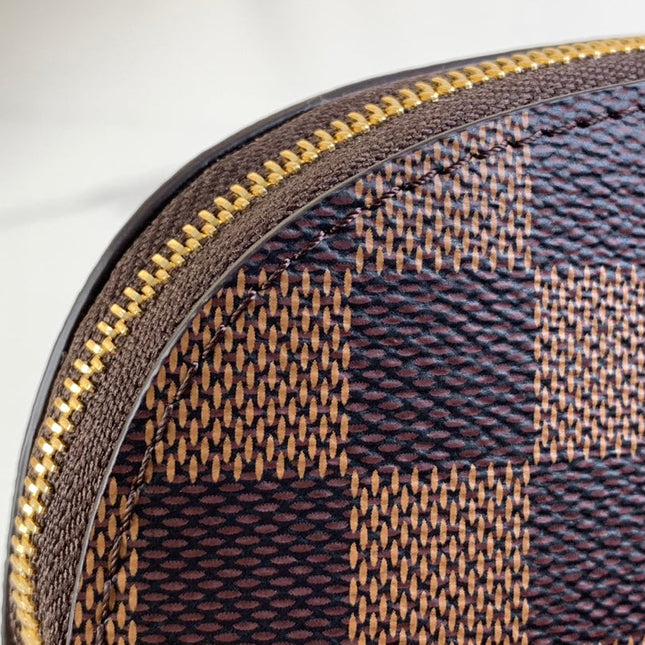 COSMETIC POUCH PM 19 IN BROWN DAMIER EBENE CANVAS
