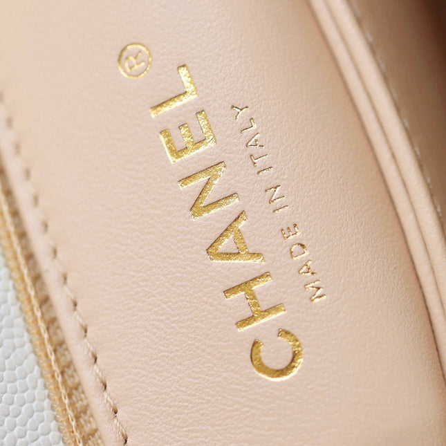 CHANEL 25S FLAP BAG 24 CM IN WHITE LAMBSKIN WITH GOLD HARDWARE