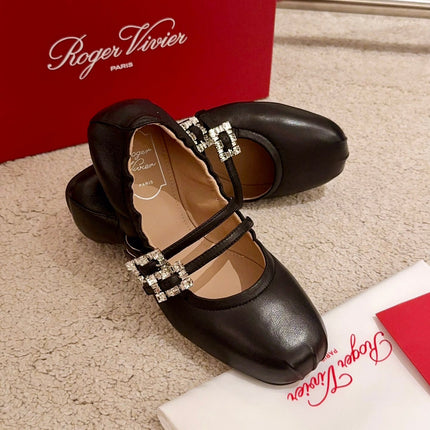 MARY JANES WITH TWO STRAPS IN BLACK SOFT LAMBSKIN