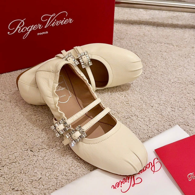 MARY JANES WITH TWO STRAPS IN BEIGE SOFT LAMBSKIN