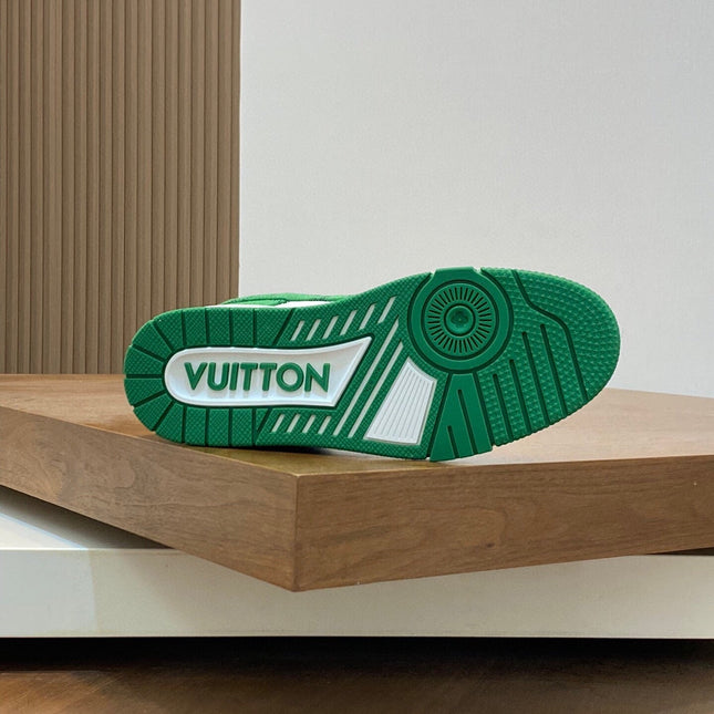 AIR TRAINER IN COOL GREEN MIX WHITE CALFSKIN