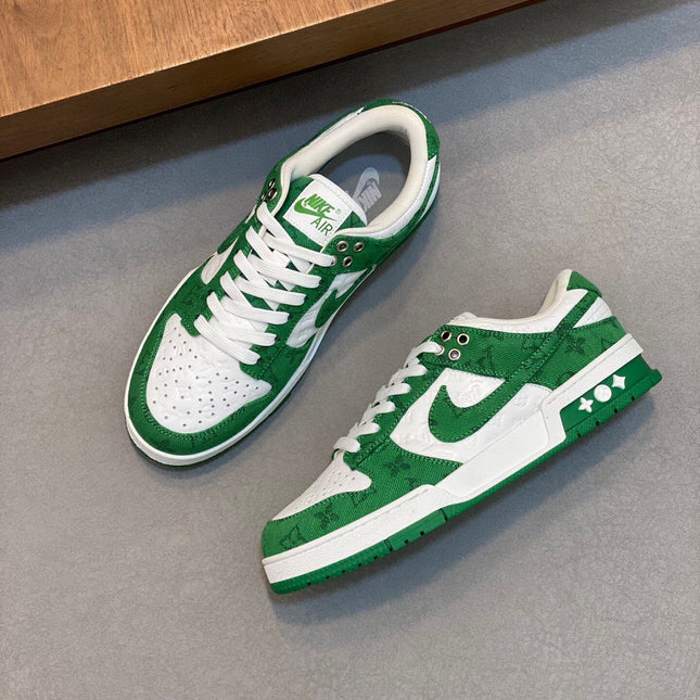 AIR TRAINER IN COOL GREEN MIX WHITE CALFSKIN