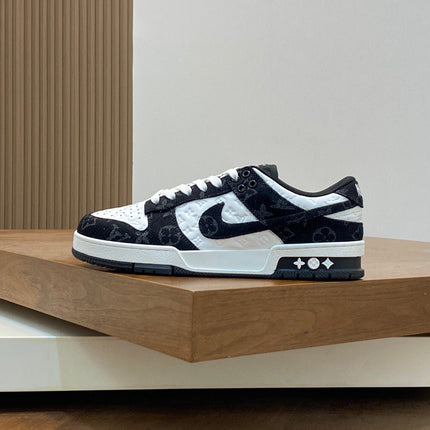 AIR TRAINER IN BLACK MIX WHITE CALFSKIN