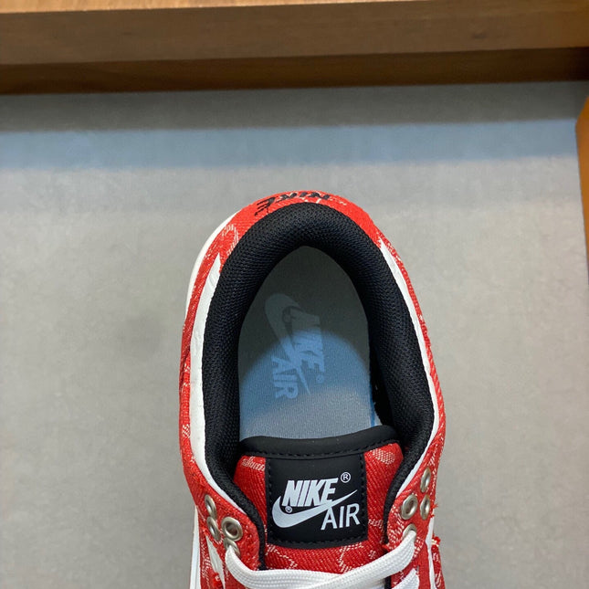AIR TRAINER IN CRIMSON RED MIX WHITE CALFSKIN