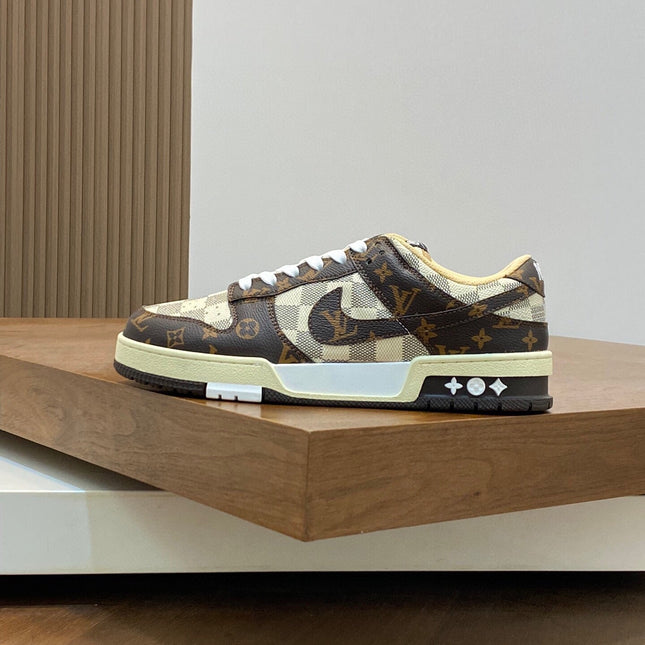 AIR TRAINER IN BROWN DAMIER CALFSKIN