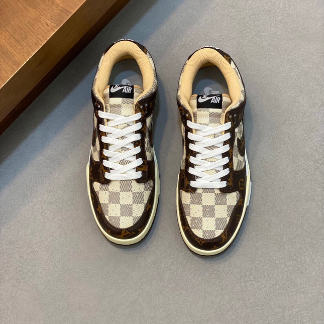 AIR TRAINER IN BROWN DAMIER CALFSKIN
