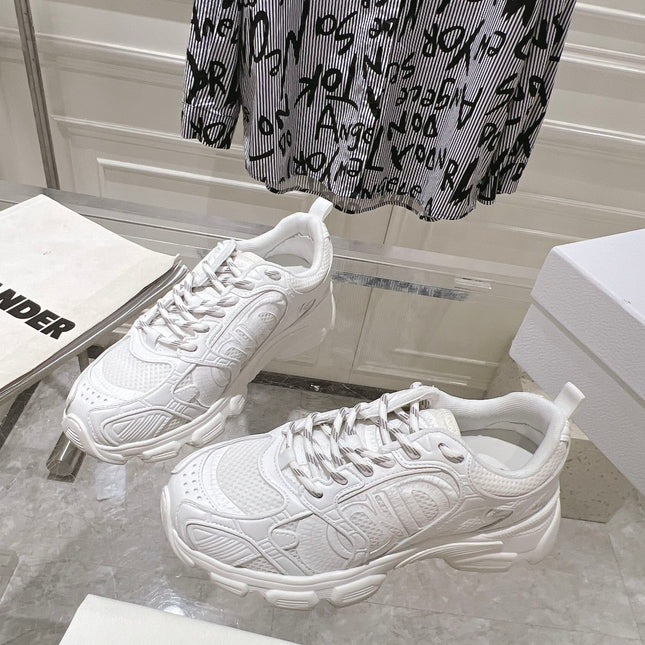 DIOR 25S CHRONO SNEAKER 45MM IN MESH WITH WHITE CALFSKIN