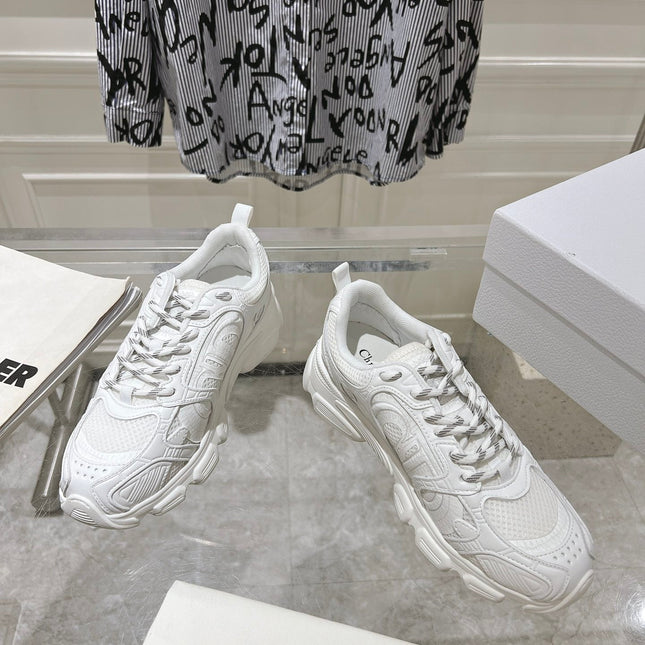 DIOR 25S CHRONO SNEAKER 45MM IN MESH WITH WHITE CALFSKIN