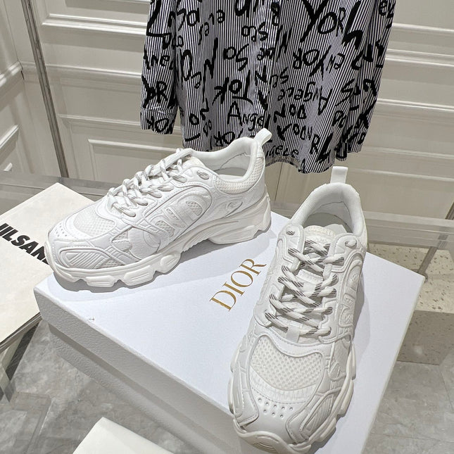 DIOR 25S CHRONO SNEAKER 45MM IN MESH WITH WHITE CALFSKIN