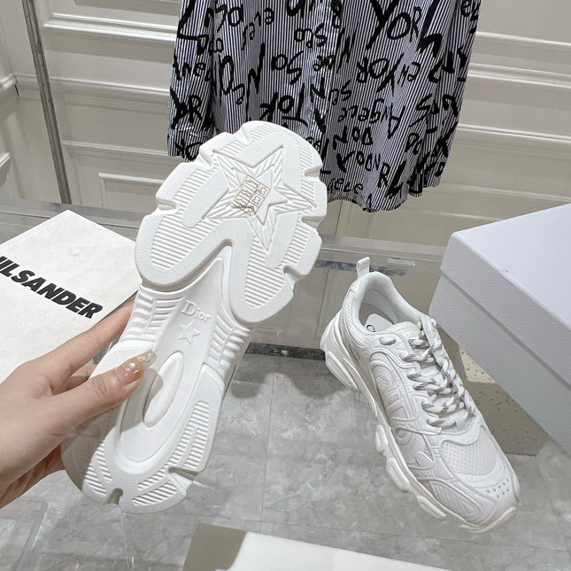 DIOR 25S CHRONO SNEAKER 45MM IN MESH WITH WHITE CALFSKIN