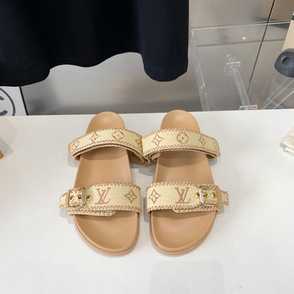 LV WOMEN SUNSET DAD SANDAL IN BEIGE MONOGRAM FABRIC MULE