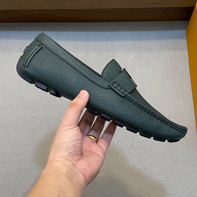 LV LOAFER IN GREEN FOREST WRINKLE CALFSKIN