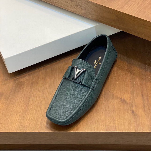 LV LOAFER IN GREEN FOREST WRINKLE CALFSKIN