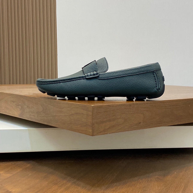 LV LOAFER IN GREEN FOREST WRINKLE CALFSKIN