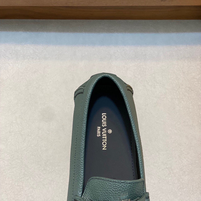 LV LOAFER IN GREEN FOREST WRINKLE CALFSKIN