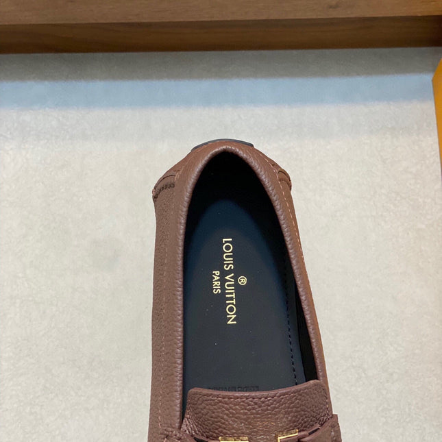 LV LOAFER IN CHOCOLATE BROWN WRINKLE CALFSKIN