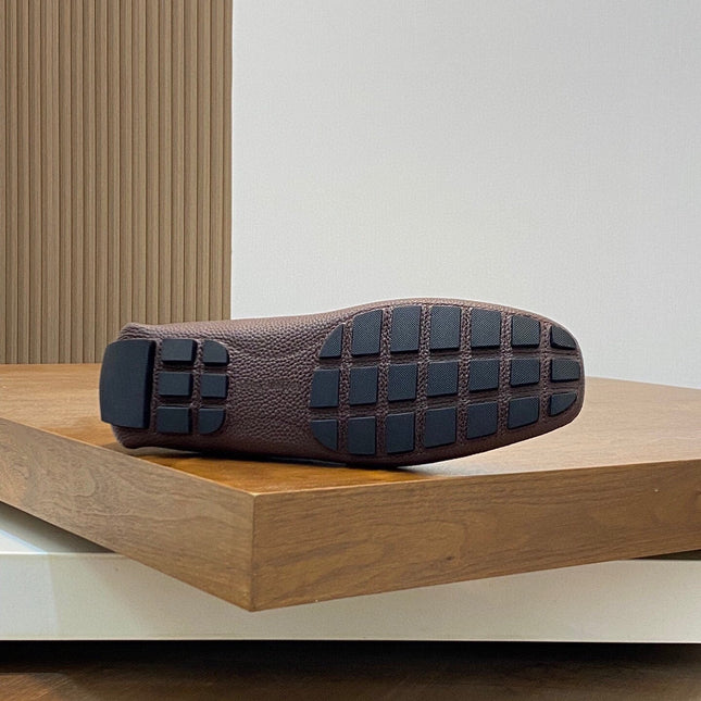 LV LOAFER IN CHOCOLATE BROWN WRINKLE CALFSKIN