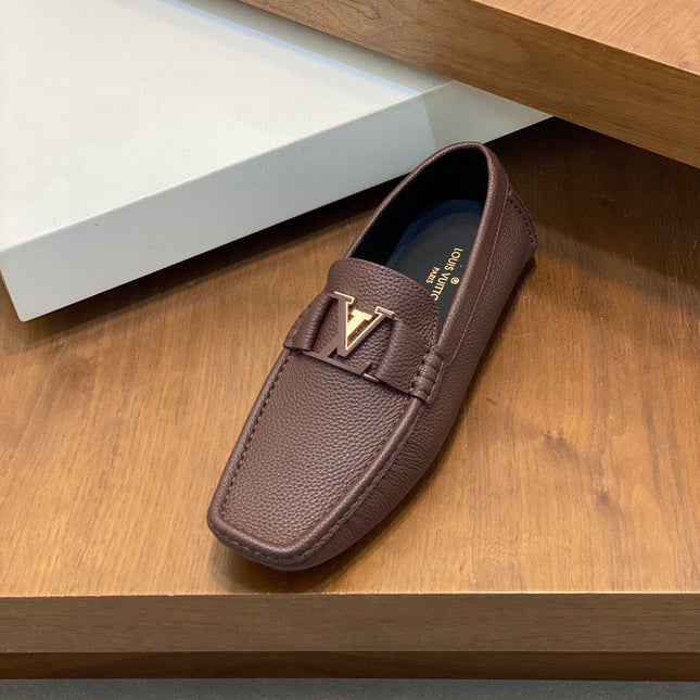 LV LOAFER IN CHOCOLATE BROWN WRINKLE CALFSKIN