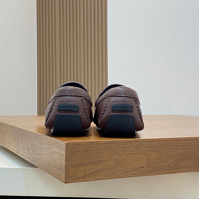 LV LOAFER IN CHOCOLATE BROWN WRINKLE CALFSKIN