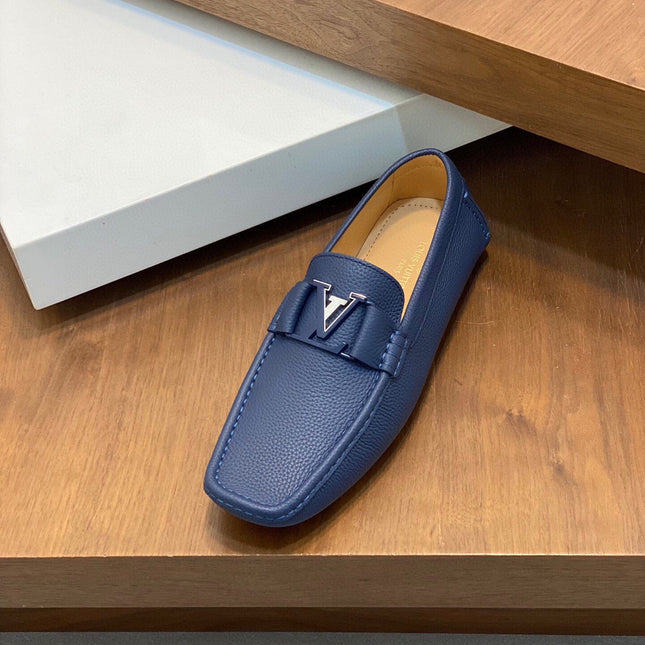 LV LOAFER IN NAVY BLUE WRINKLE CALFSKIN