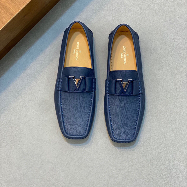 LV LOAFER IN NAVY BLUE WRINKLE CALFSKIN