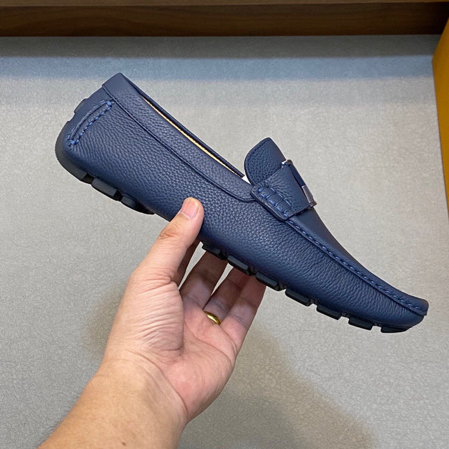 LV LOAFER IN NAVY BLUE WRINKLE CALFSKIN