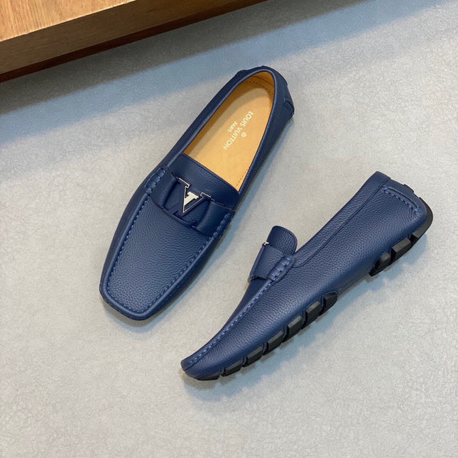 LV LOAFER IN NAVY BLUE WRINKLE CALFSKIN