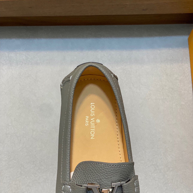 LV LOAFER IN SARDINE GREY WRINKLE CALFSKIN