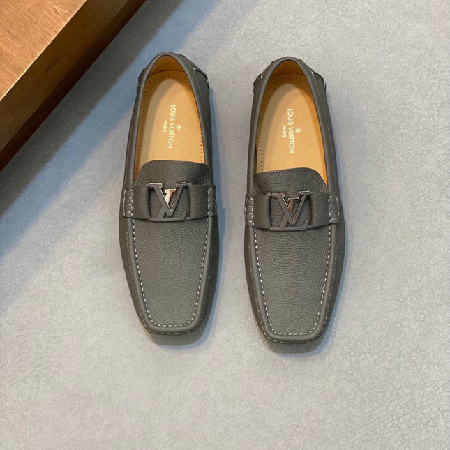 LV LOAFER IN SARDINE GREY WRINKLE CALFSKIN