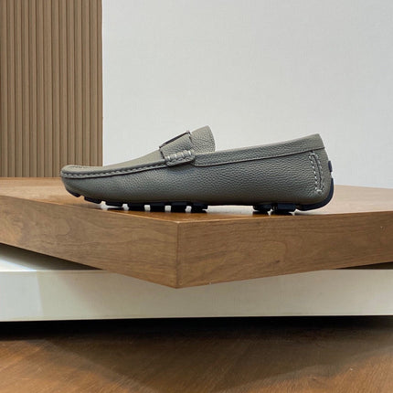 LV LOAFER IN SARDINE GREY WRINKLE CALFSKIN