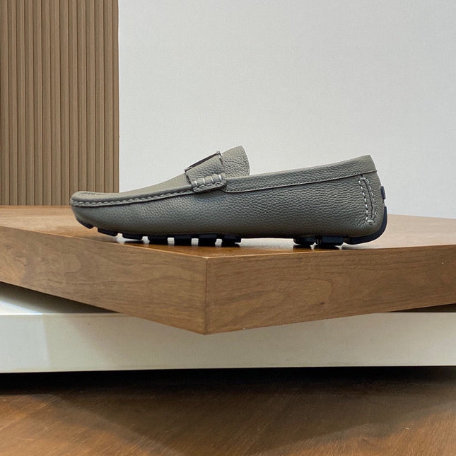 LV LOAFER IN SARDINE GREY WRINKLE CALFSKIN