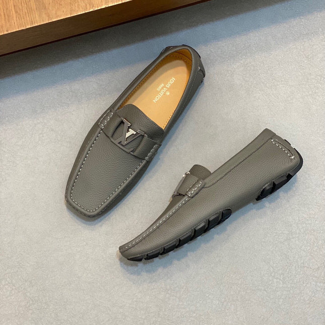 LV LOAFER IN SARDINE GREY WRINKLE CALFSKIN