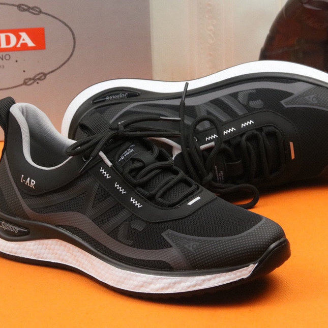 PRA SNEAKER IN BLACK BREATHABLE KNIT FABRIC