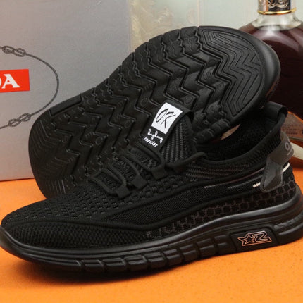 PRA SNEAKER IN BLACK BREATHABLE FLYKNIT STRETCH FABRIC