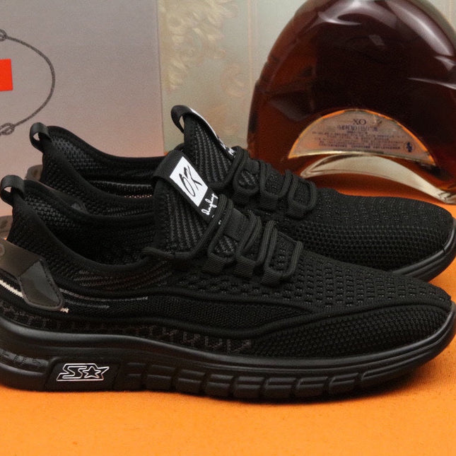 PRA SNEAKER IN BLACK BREATHABLE FLYKNIT STRETCH FABRIC