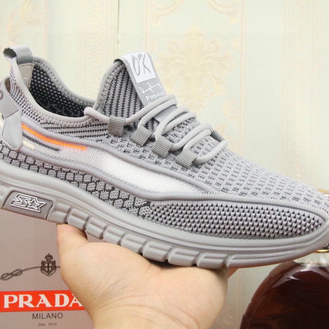 PRA SNEAKER IN GREY BREATHABLE FLYKNIT STRETCH FABRIC