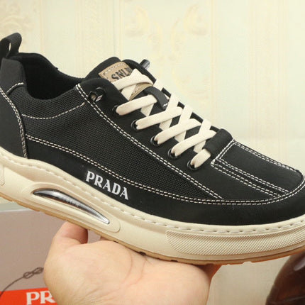 PRA SNEAKER IN BLACK MIX WHITE MESH FABRIC AND SUEDE