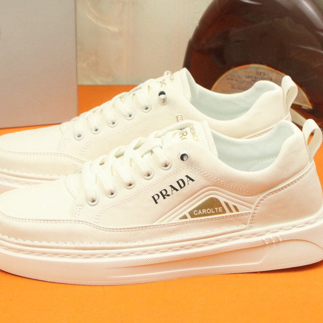PRA SNEAKER IN WHITE CALFSKIN AND FABRIC