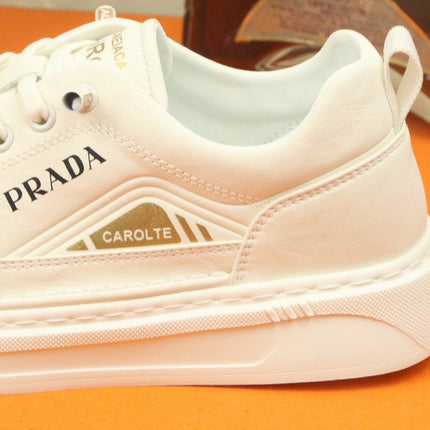 PRA SNEAKER IN WHITE CALFSKIN AND FABRIC