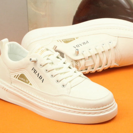 PRA SNEAKER IN WHITE CALFSKIN AND FABRIC
