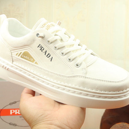 PRA SNEAKER IN WHITE CALFSKIN AND FABRIC