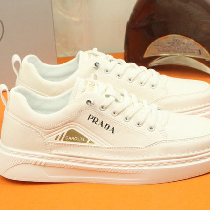 PRA SNEAKER IN WHITE CALFSKIN AND FABRIC